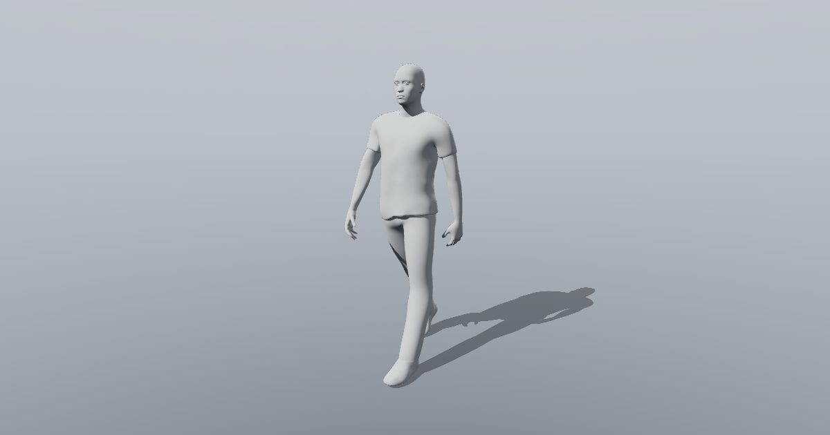 Abstract white man - 3D Person, Walking