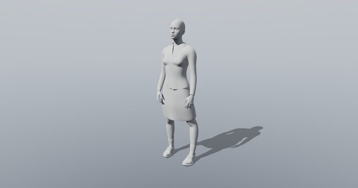 Abstract white woman - 3D Person, Standing