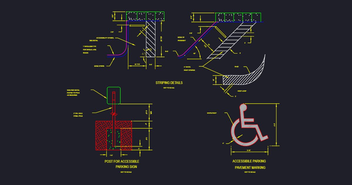 Accessibility Marking Striping , Striping (USFS VMA1)