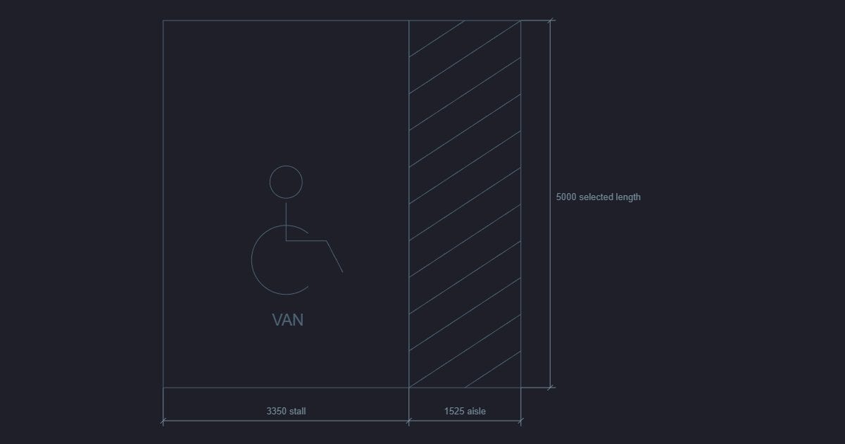 Accessible parking stall - CAD Block