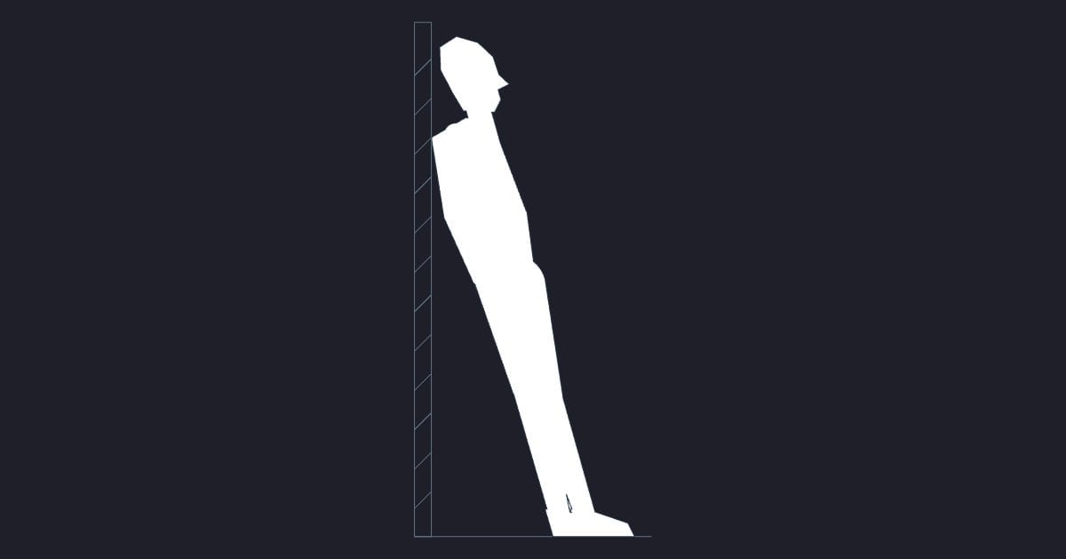 Adult leaning section - Person CAD Block