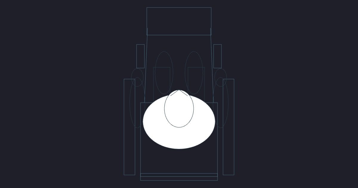 Adult man wheelchair plan - Person CAD Block