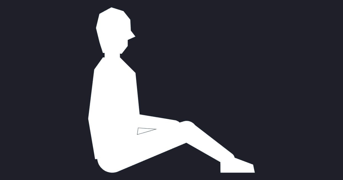 Adult seated floor section - Person CAD Block
