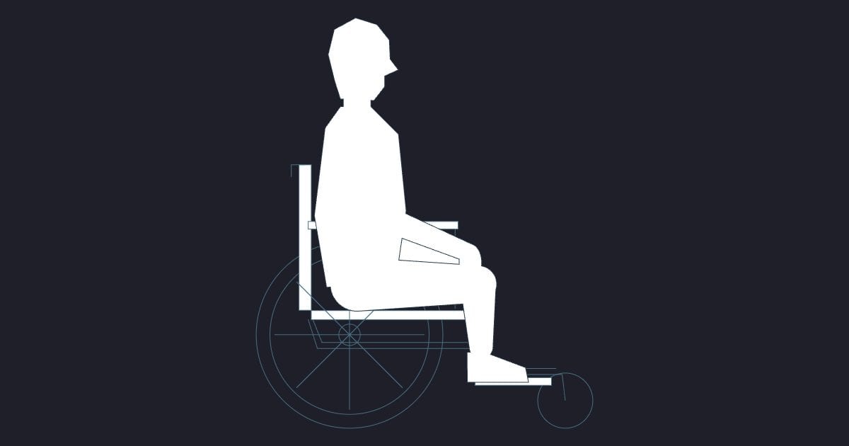 Adult wheelchair section - Person CAD Block