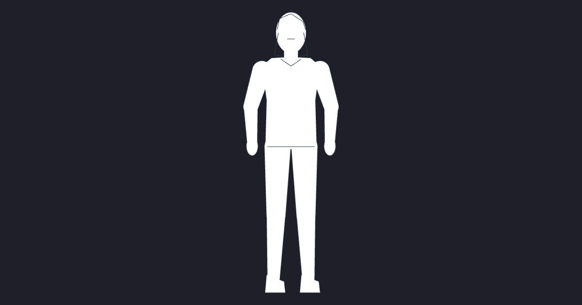 Adult woman standing elevation - Person CAD Block