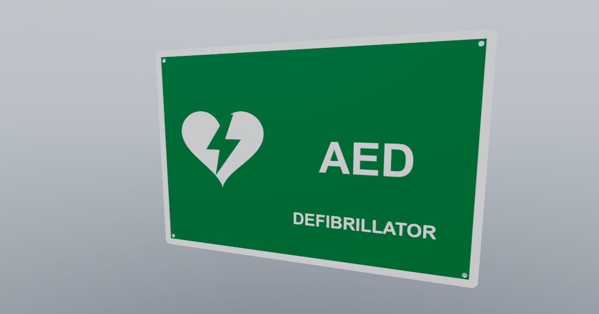 Aed wayfinding sign