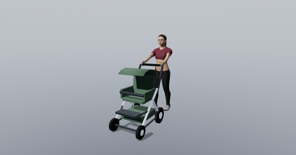 Alex - 3D Person, Woman With pushchair