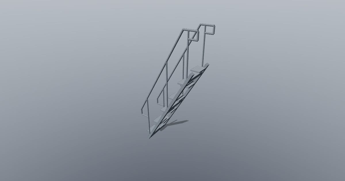 Alternating-tread ship ladder