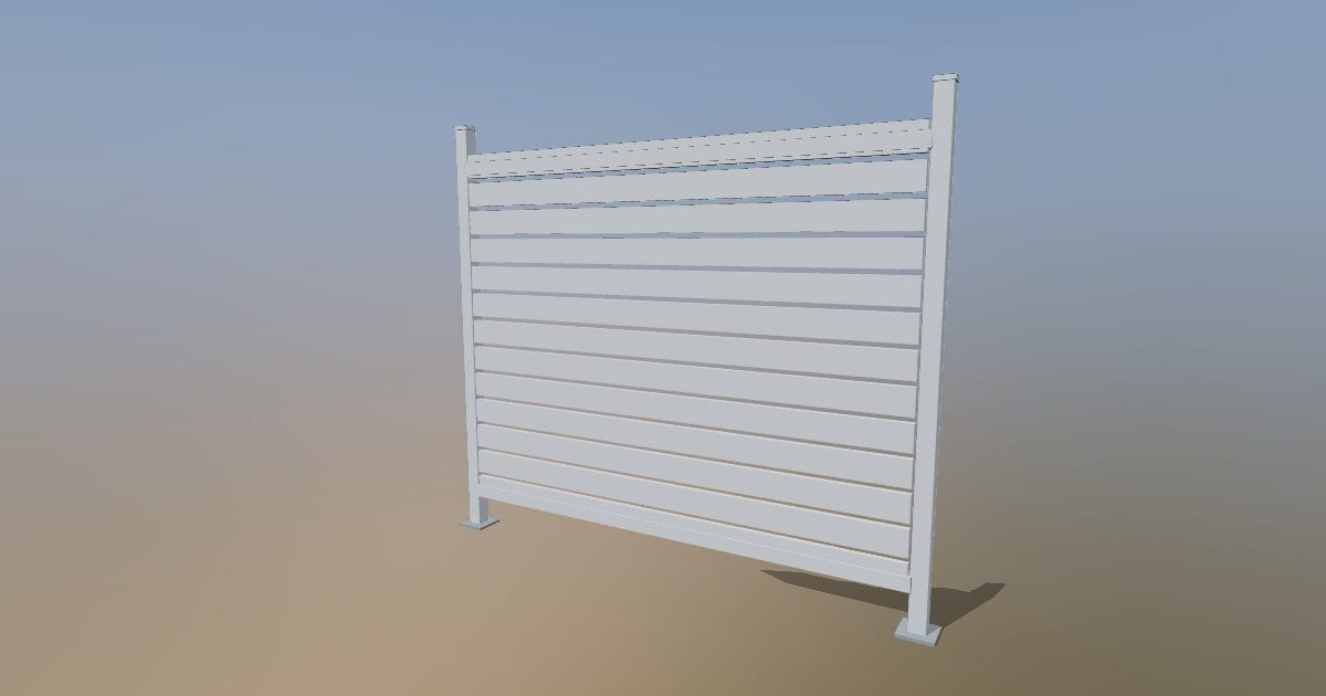 Aluminum slat fence - Original exterior CAD