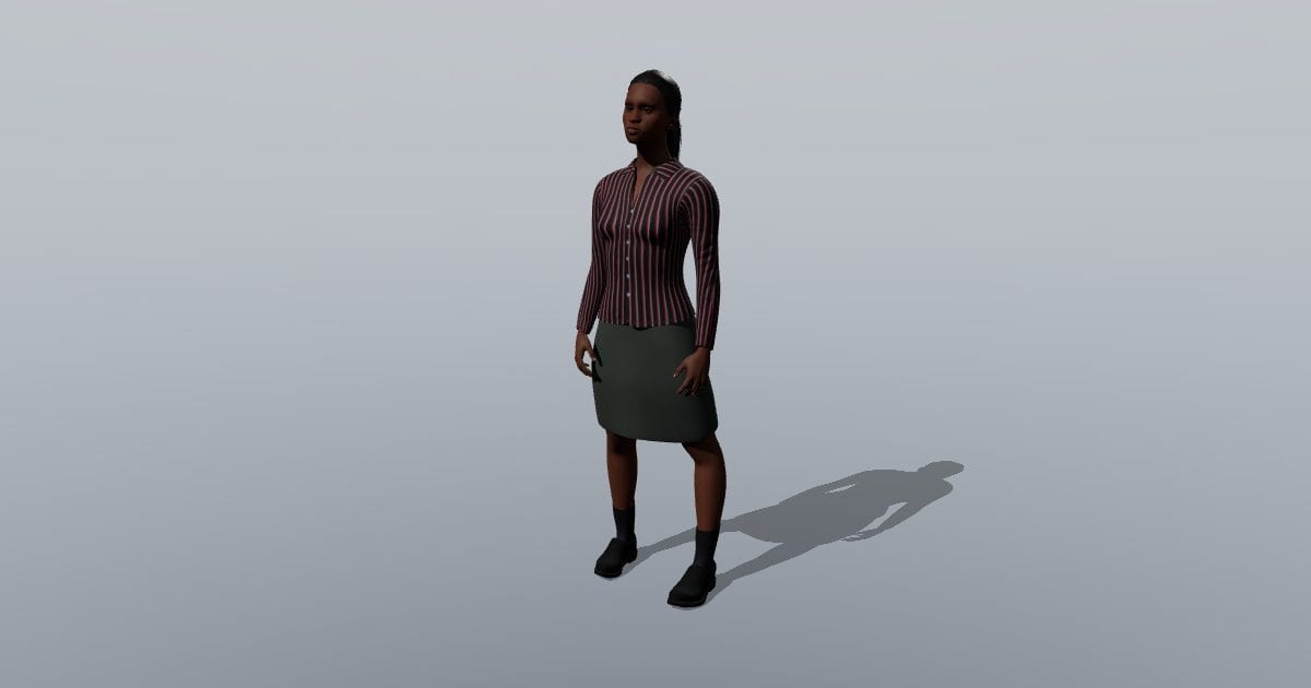 Amara - 3D Person, Standing, office