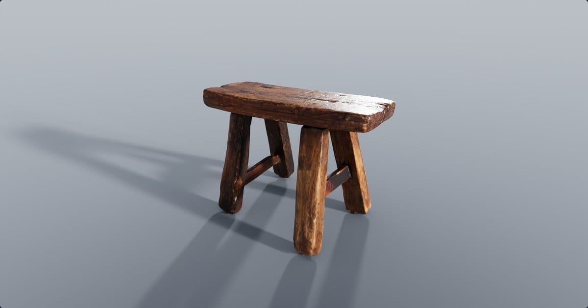 Antique wooden footstool