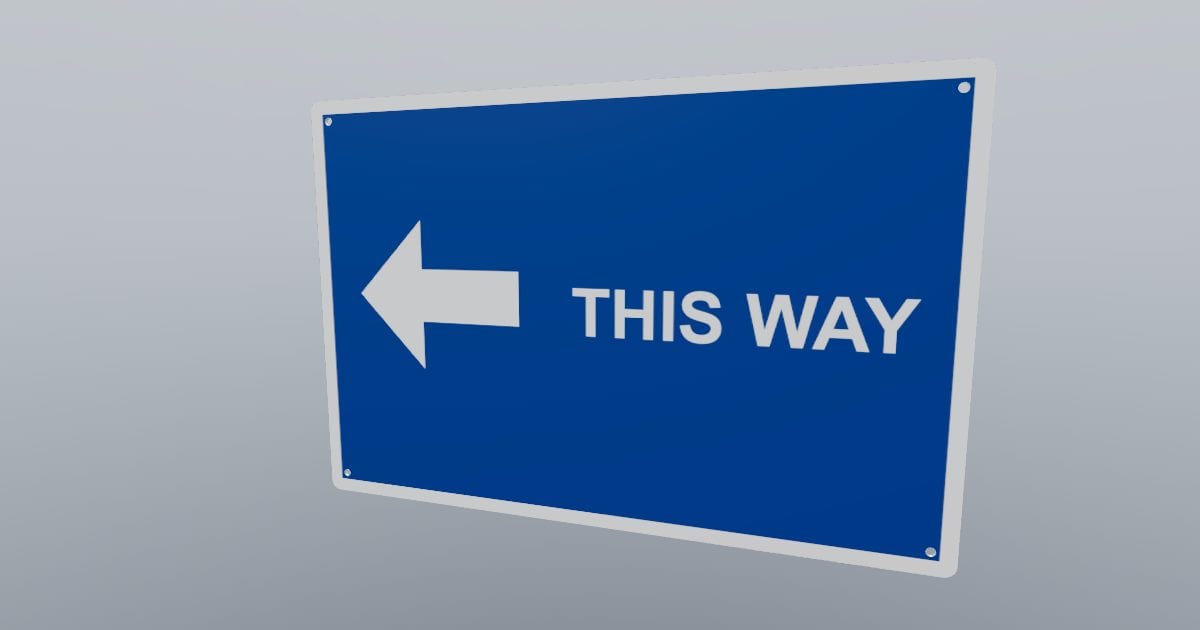 Arrow left wayfinding sign