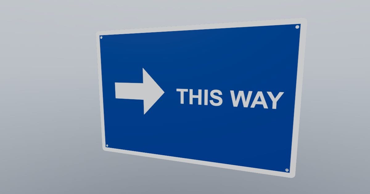 Arrow right wayfinding sign