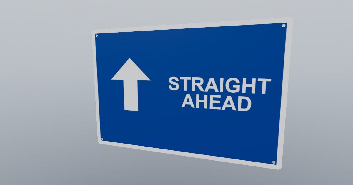 Arrow straight wayfinding sign