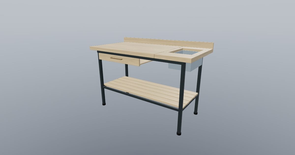 Atelier Bench - Artist Painters Worktable