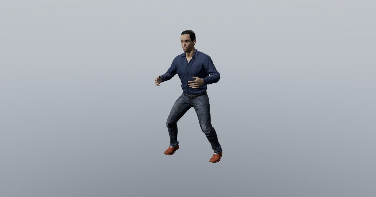 Athletic ready stance - 3D Person, Sports