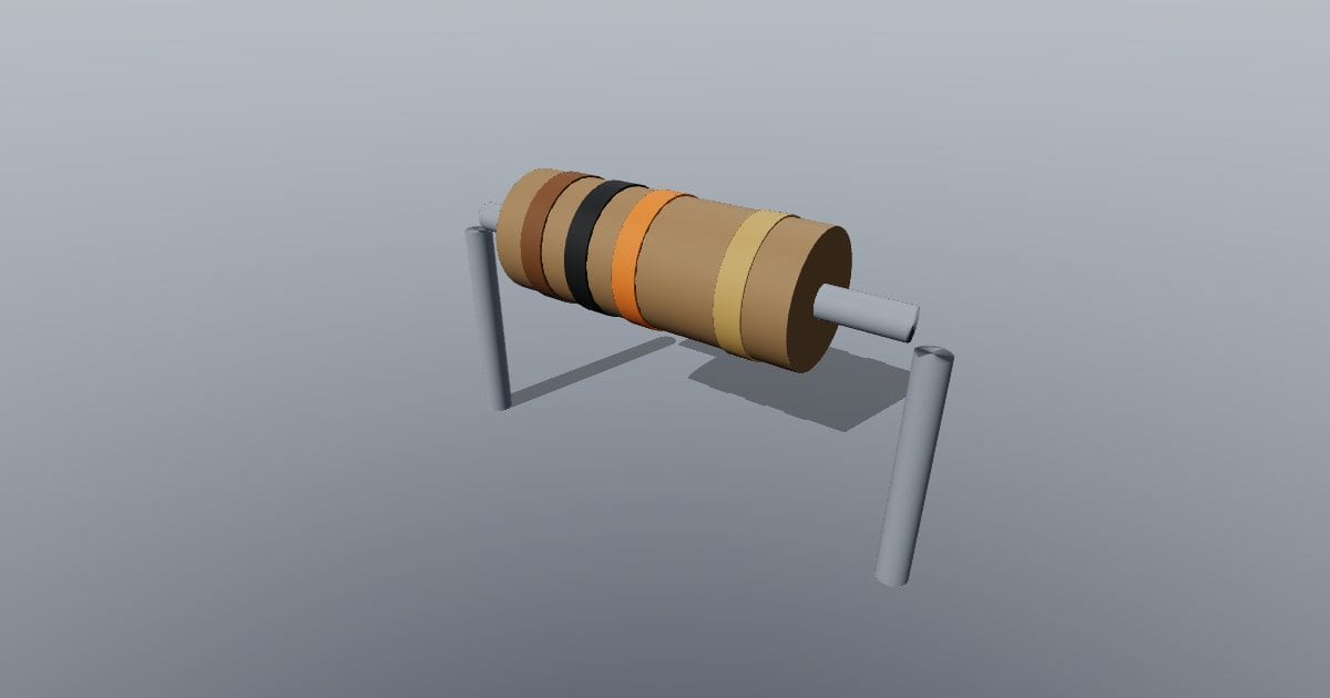 Axial resistor, 10.16 mm lead pitch
