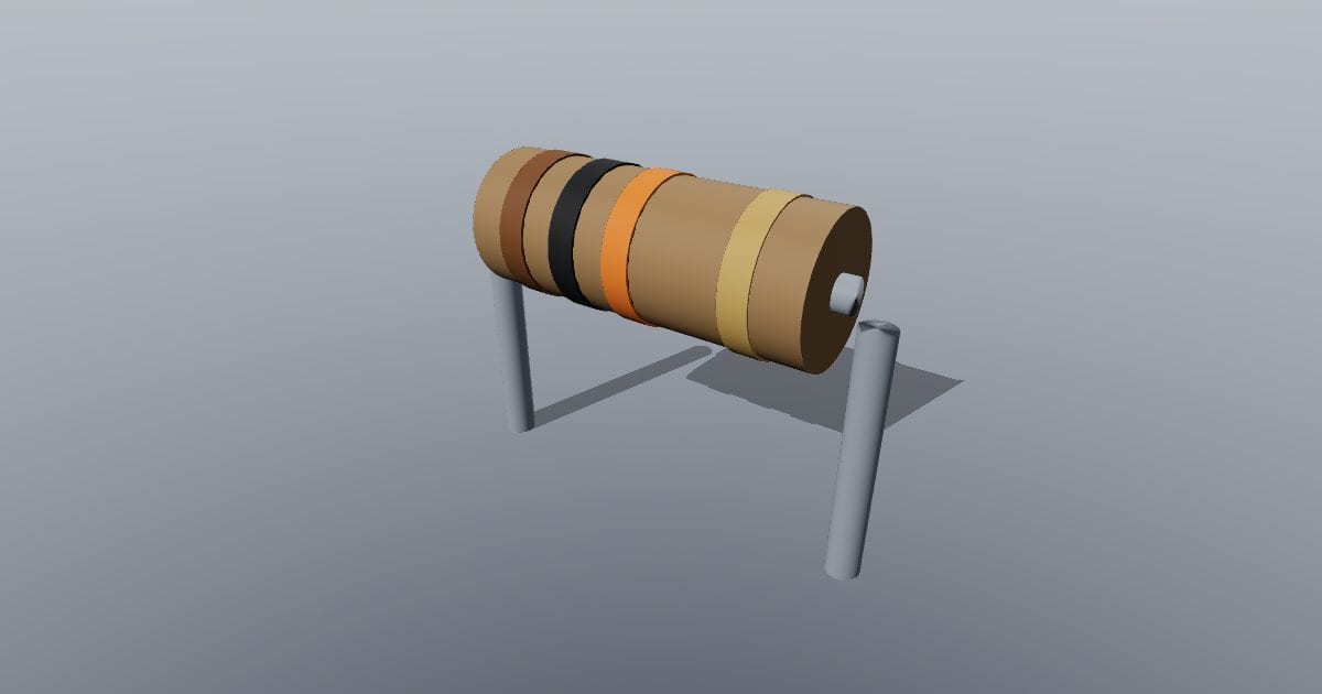 Axial resistor, 7.62 mm lead pitch