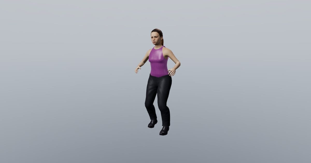 Back-step groove - Dancing 3D Person, Animated