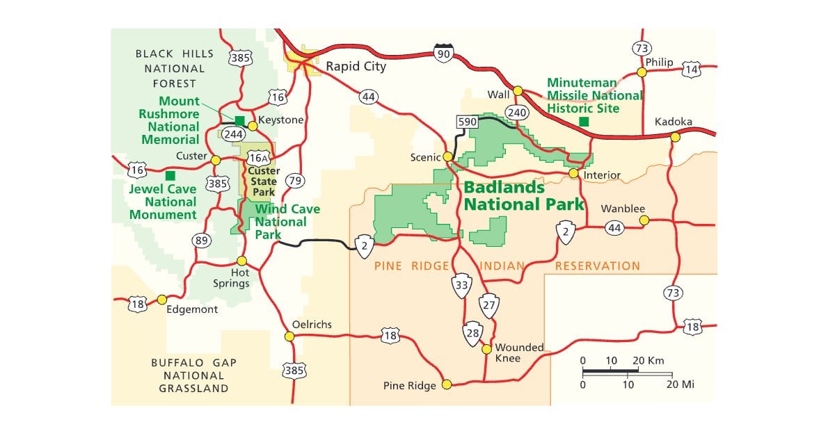 Badlands National Park area map: Free AI 2D drawing (CC0) | Innerscene ...