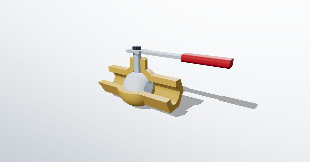 Ball valve, cutaway