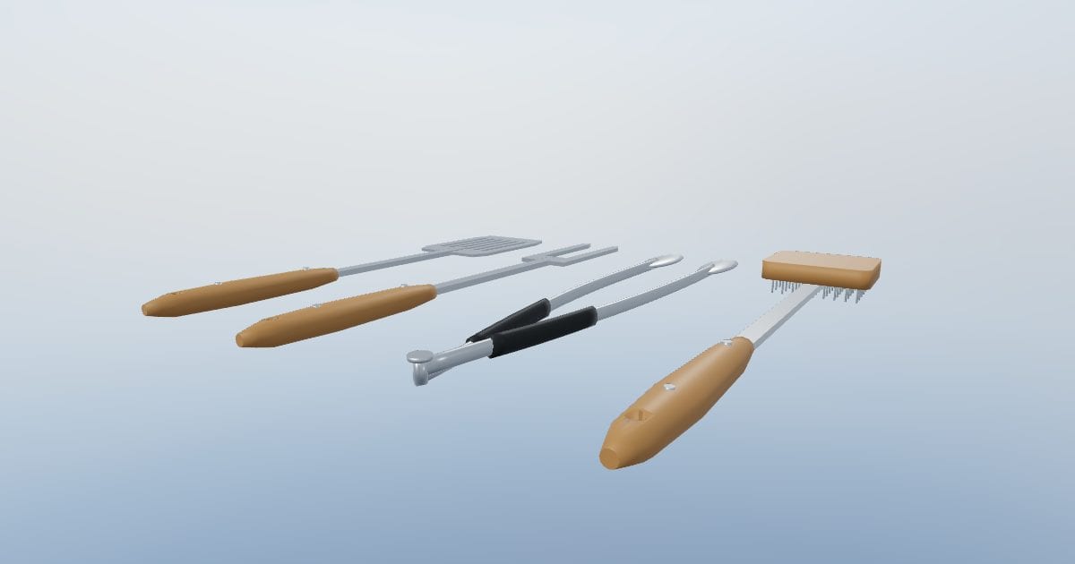 Barbecue grill tool set