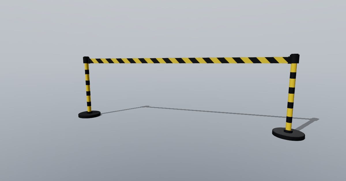 Barrier tape on weighted posts
