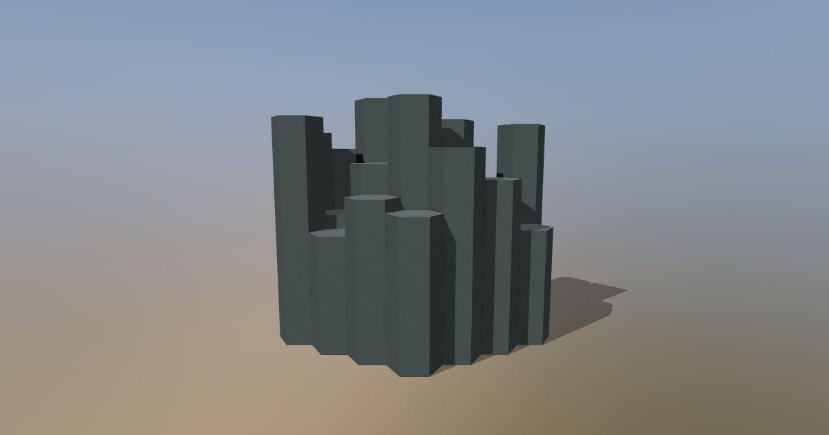 Basalt column cluster