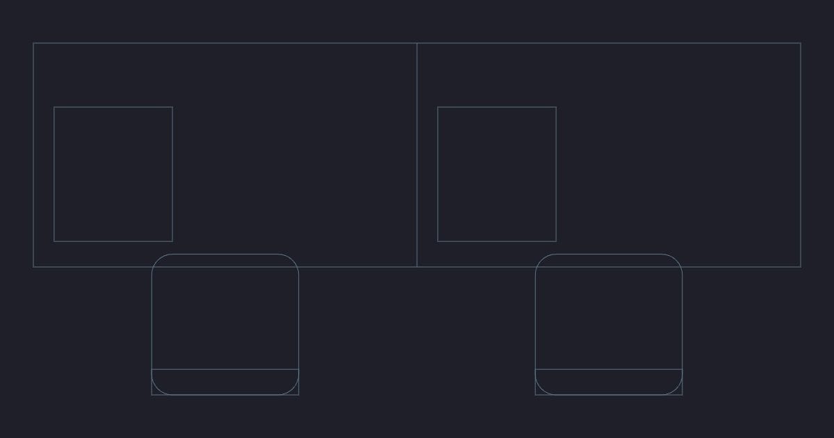 Bench desk pair plan - CAD Block