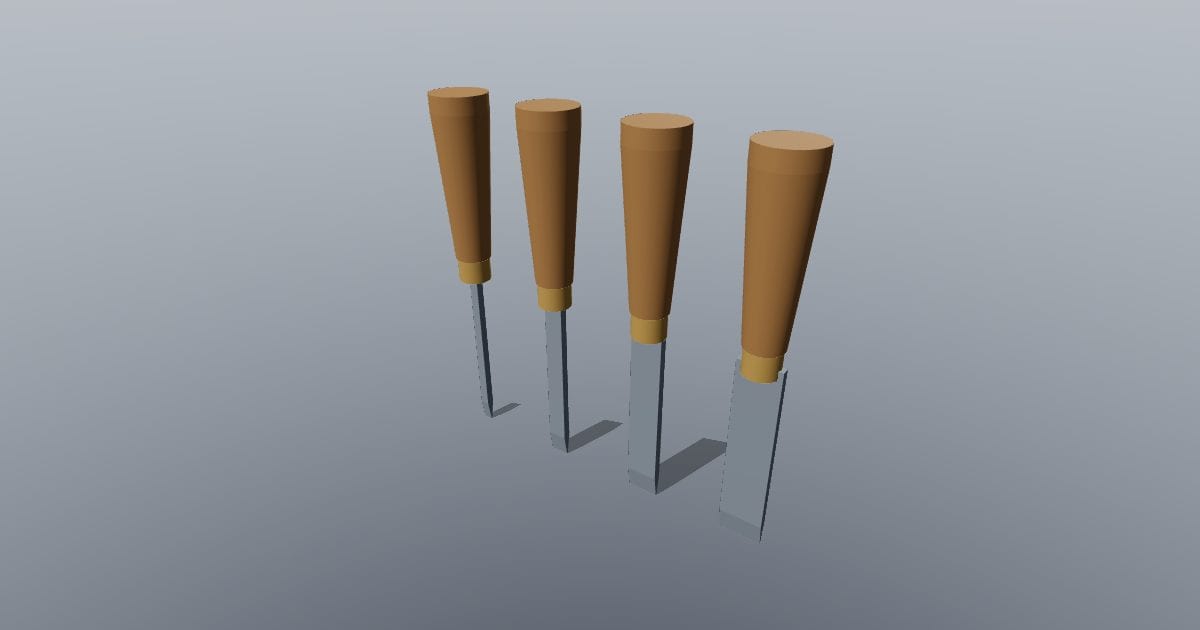 Bevel-edge chisel set 6 to 25 mm