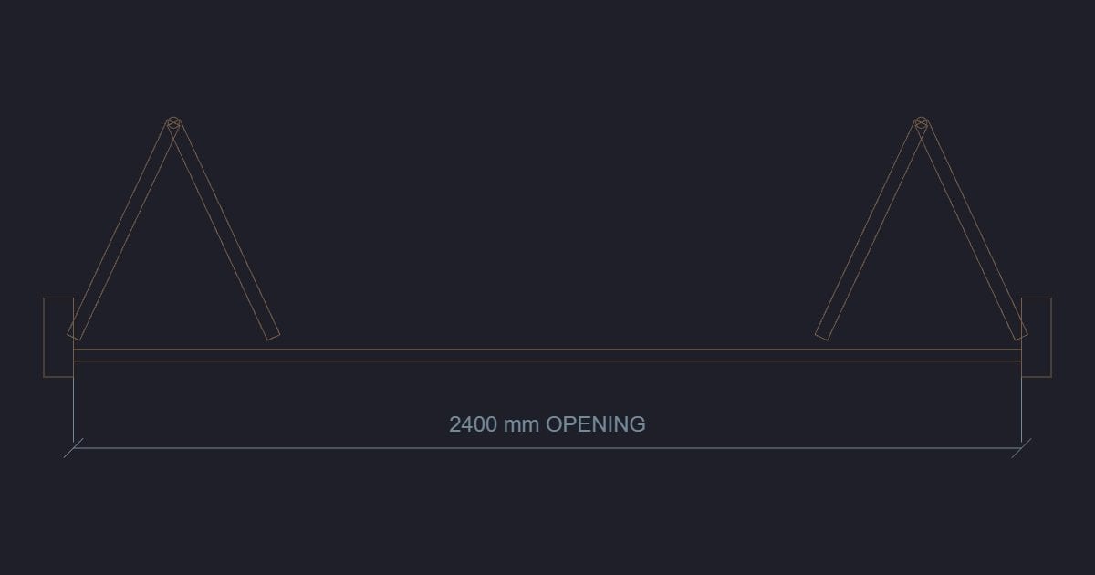 Bifold door 2400 mm - CAD Block