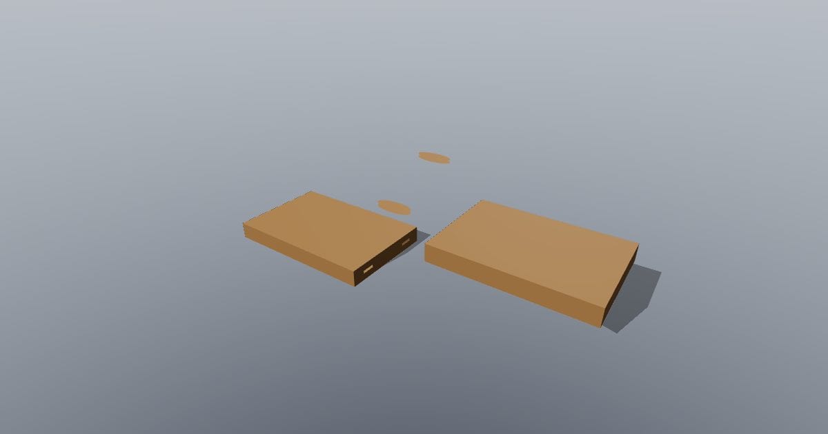 Biscuit joint timber joint, exploded