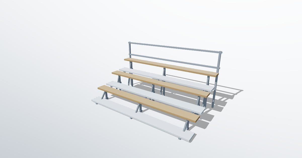 Bleachers, three rows
