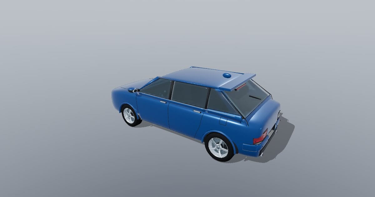 Blue five-door compact hatchback
