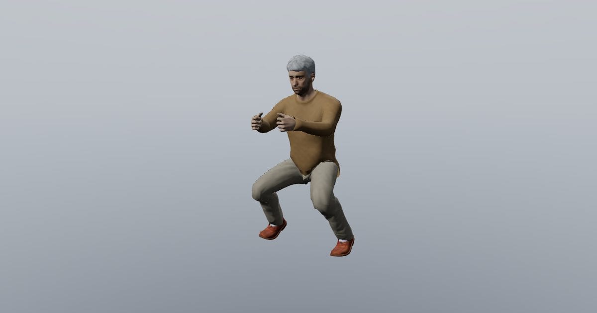Bodyweight squat - 3D Person, Sports