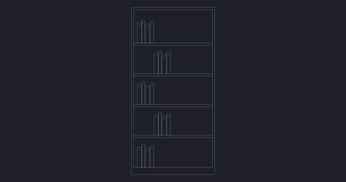 Bookcase elevation - CAD Block