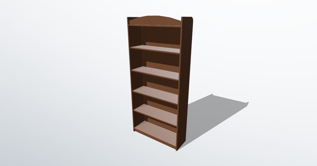 Bookcase with arched crown