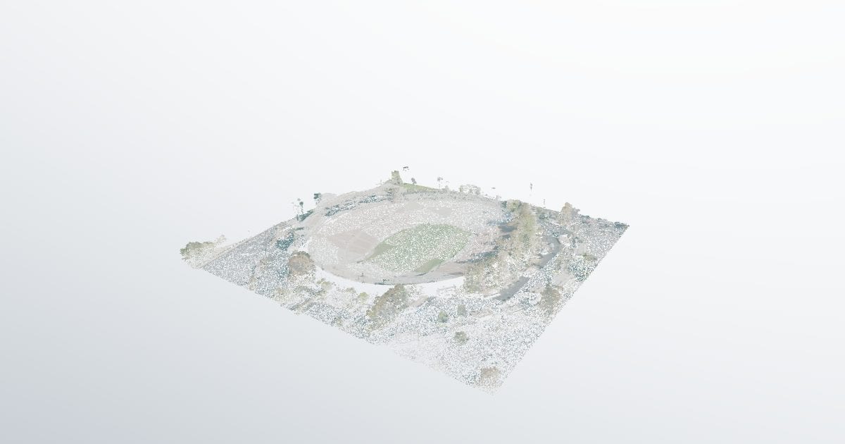 Bowl stadium in Pasadena, aerial LiDAR (E57)