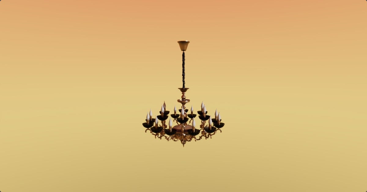 Brass chandelier with crystal dishes