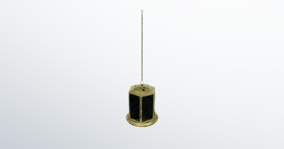 Brass diya lantern (.splat)