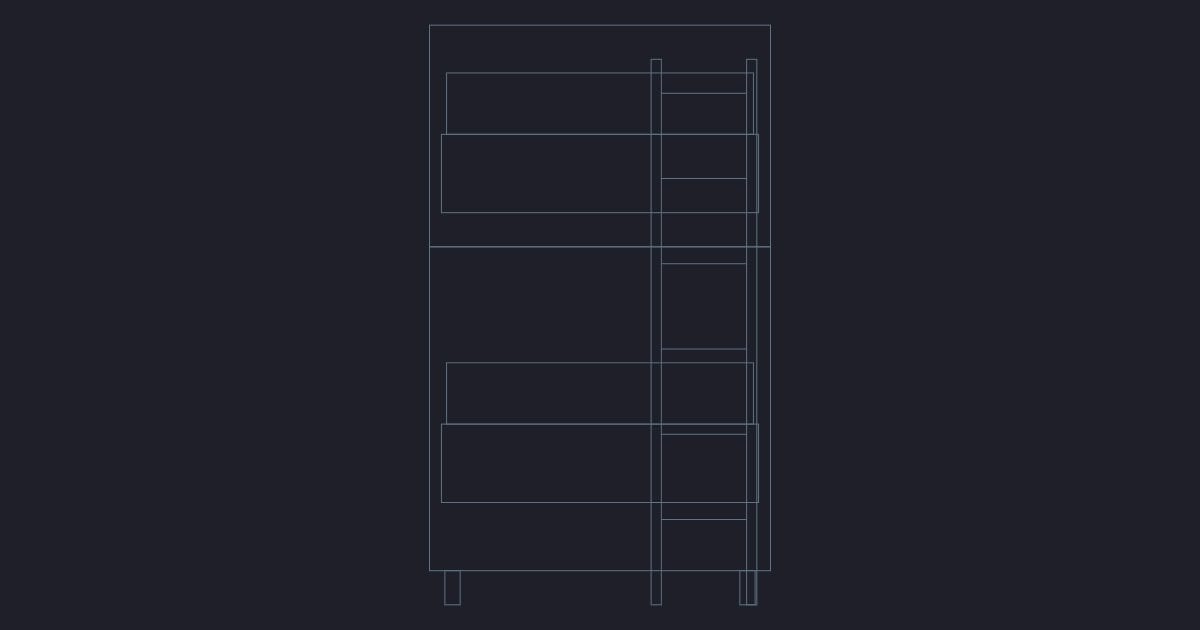 Bunk bed elevation - CAD Block