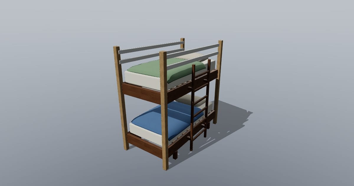 Bunk bed with bedding - Original Interior Furnishing
