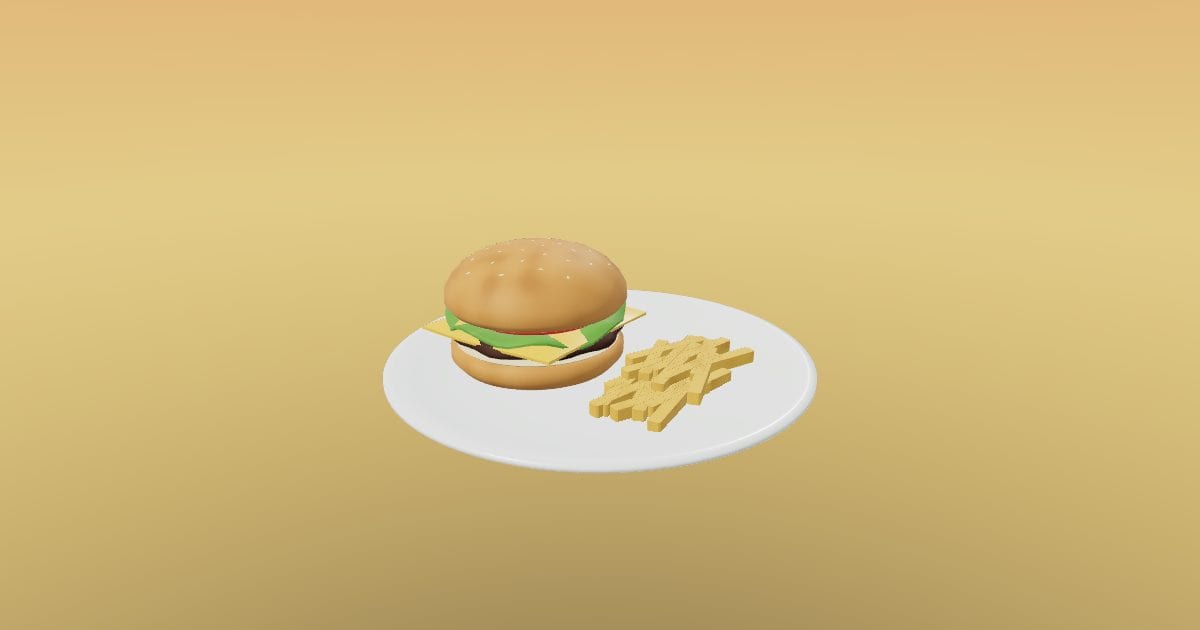 Burger with fries