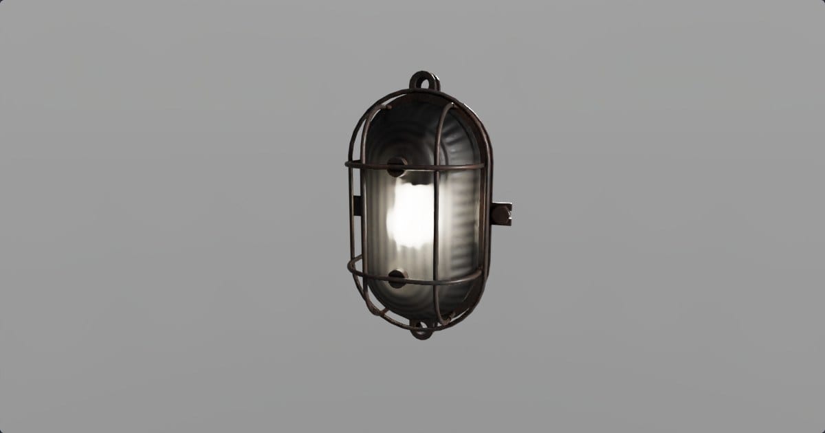 Caged industrial wall lamp