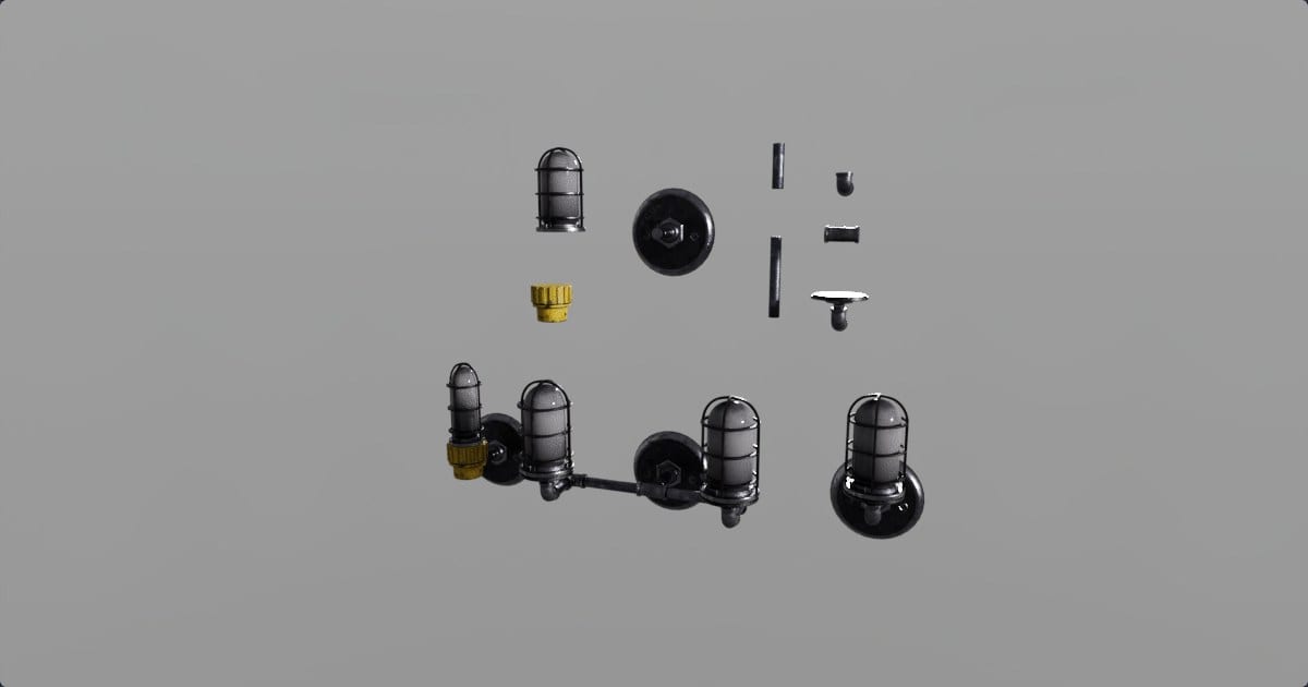 Caged wall sconce kit
