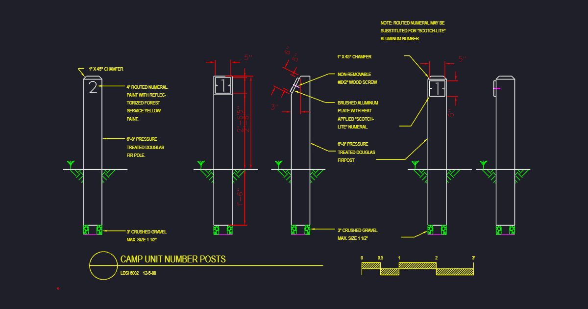 Camp Unit Number Posts (USFS LDSI6002)