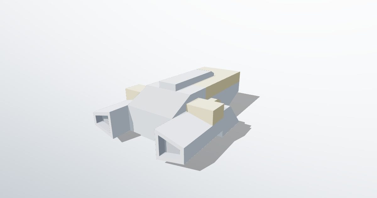 Cargo spacecraft, low poly