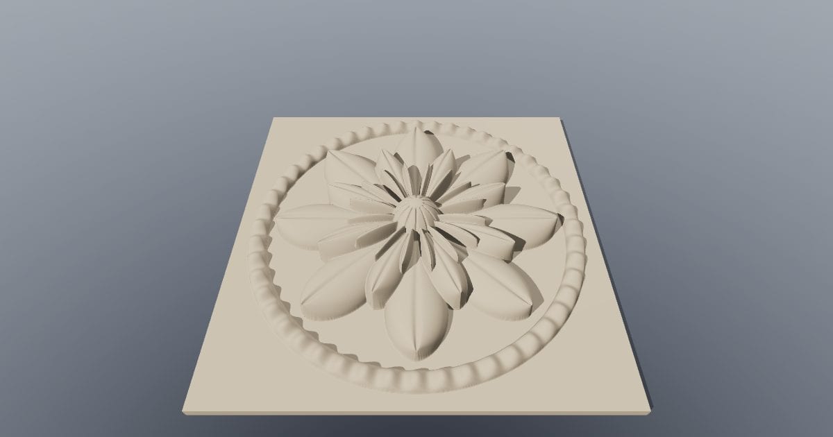 Carved rosette plaque