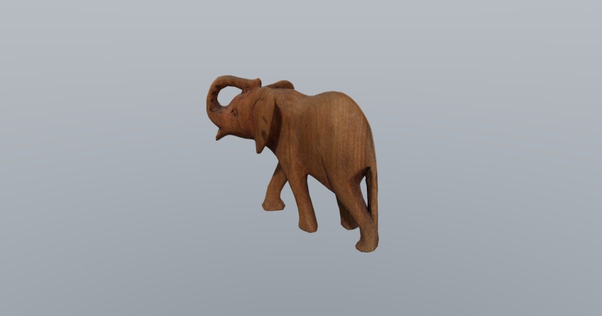 Carved wooden elephant (.spz)