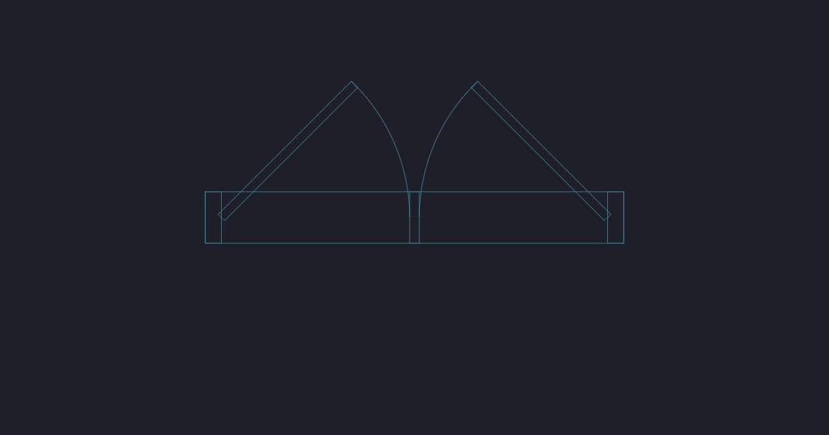 Casement window 1200 mm - CAD Block